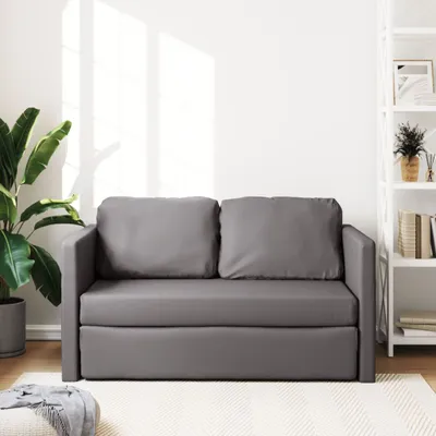 Produktbild von "im Sonderangebot" Bodensofa mit Schlaffunktion Grau 112x174x55 cm Kunstleder - 112 x 60 x 55 cm - DEMöbel9128907