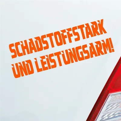 Produktbild von Auto Aufkleber Schadstoffstark und Leistungsarm Auto JDM 15x5 cm Orange Sticker Heckscheibenaufkleber