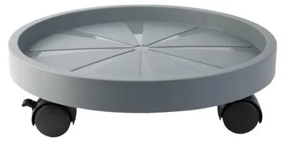 Produktbild von Pflanzroller 33cm Blumenroller Kunststoff mit Rollen Bremse grau