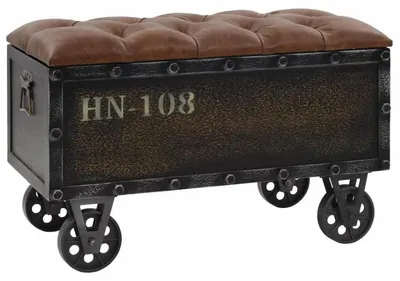 Image de Banc de rangement avec espace de stockage, en bois massif et revêtement en similicuir, dimensions : 80,5 x 41 x 50 cm
