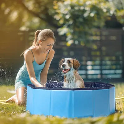 Produktbild von Hundepool - Hundeschwimmbad - Bad für Hunde - Hundebad - Tierbad - Tierschwimmbad - Schwimmbad für Hunde - Abkühlung für Hunde