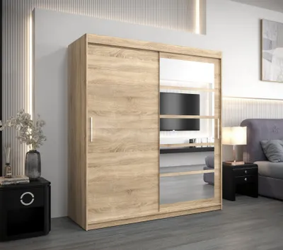 Obrázek produktu pro Skříň s posuvnými dveřmi MICHALELA - šířka 180 cm, dub sonoma