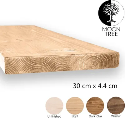Produktbild von MoonTree | rustikales Wandregal aus Holz Tones, 30x4.4x100cm, Light | Hängeregal, Regalboden, Wandregal Holz für Wohnzimmer, Küche & Flur