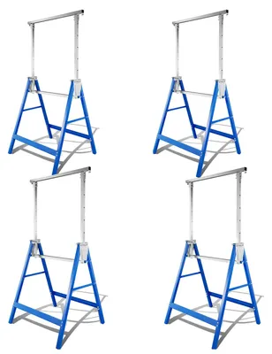 Produktbild von Ikodm 4er Set Arbeitsböcke 7-fach höhenverstellbar 80-130 cm Klappböcke aus Stahl Blau
