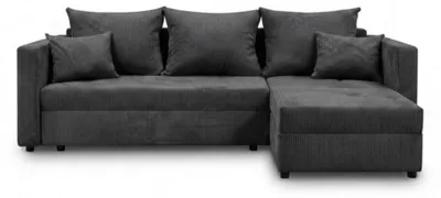 Immagine prodotto di DesimeHome Divano ad L con funzione letto e contenitore, letto per ospiti, 226 cm, grigio - reversibile (sinistra/destra), in velluto, PetFriendly