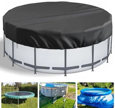 Produktbild von Schwimmbadabdeckung 366 cm - Langlebig und UV-beständig - Inklusive Spannleinen und Erdanker