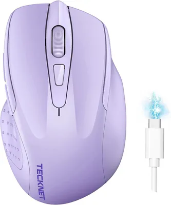Produktbild von Kabellose Bluetooth Maus (DREI Modi: BT 5.0/3.0 + 2,4 G), 4800 DPI, Ergonomische leise kabellose Maus für Laptops, Mac OS, Android, Windows