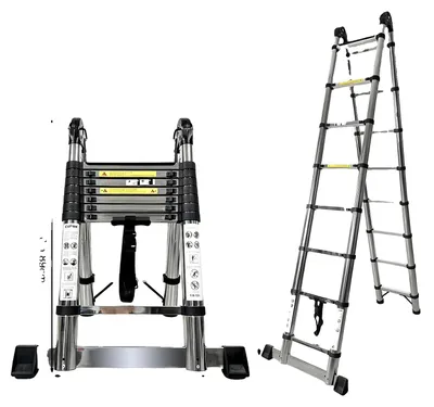 Produktbild von Teleskopleiter, rutschfestes Design, hohe Tragfähigkeit, 2,5M und 2,5M
