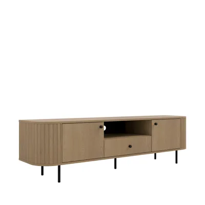 Produktbild von TV-Schrank OVARO II 180 cm mit 2 Türen, Schublade und offenen Fächern – Modernes TV-Lowboard für Wohnzimmer – Cremona