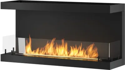 Obrázek produktu pro C1000 V.3 Designový vestavný krb na bioethanol s třístranným otevřeným sklem a dvoulitrovým hořákem