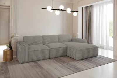 Produktbild von Kaiser Möbel Ecksofa, Sofa L form, Couch L form Siena L stoff Velo Grau Rechts
