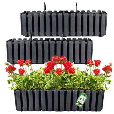 Produktbild von Prosperplast 2er-Set Blumentopf | Boardee Fancycase W | Anthrazit | 60 cm