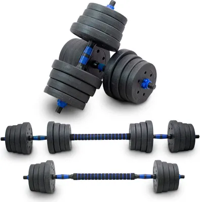 Produktbild von Lacestone 2in1 Hantelset 30 Kg Kurzhantel Langhantel Set Hanteln Krafttraining Gewichte MS-18213