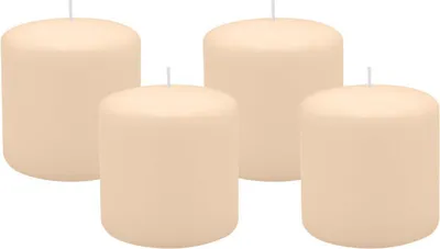 Produktbild von 4er Set Adventskranzkerzen Champagner Ø 100 x 100 mm