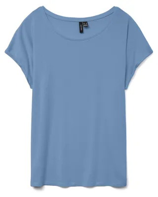 Immagine prodotto di Vero Moda Ava Maglietta a maniche corte a tinta unita Blu XS Donna Blu XS