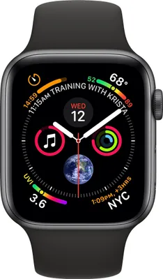 Produktbild von Apple Watch Series 4, GPS, Sportband, Farbe: Schwarz/Grau