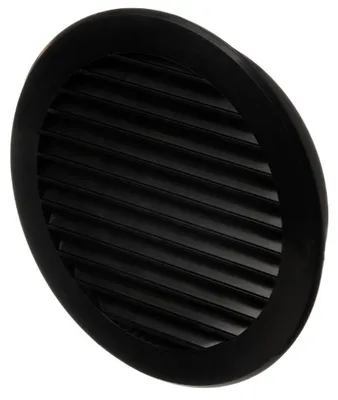 Productafbeelding van Ø 125 mm rond zwart kunststof ventilatierooster - toevoerlucht rooster
