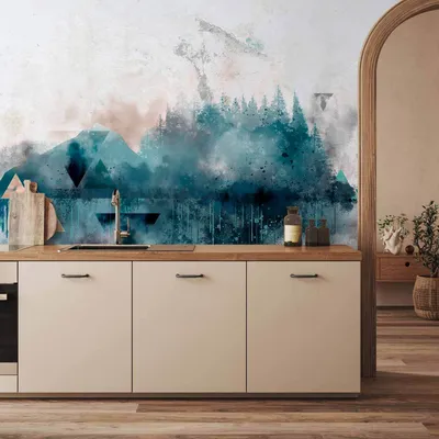 Produktbild von Vlies Fototapete - Geometric Landscape 100x70 cm Abstrakt n-A-1354-a-a