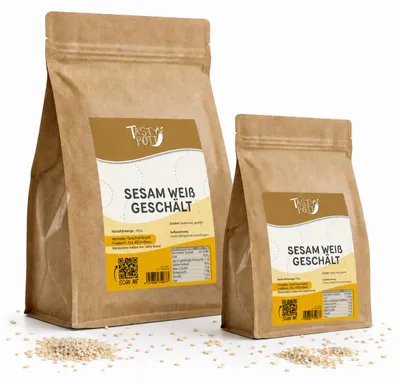 Produktbild von Tasty Pott weißer Sesam geschält - im Beutel