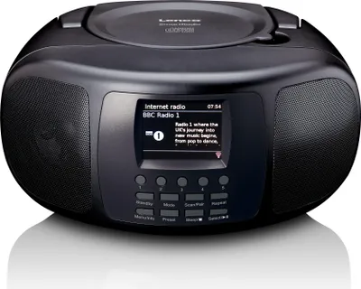 Produktbild von Lenco SCD-6000BK - Tragbares Internetradio mit DAB+/FM, Bluetooth®, CD-Player und großem LCD-Farbdisplay - Schwarz