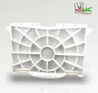 A white vacuum cleaner filter is shown against a plain white background.