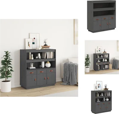 Produktbild von vidaXL Highboard Grau 100x40x108,5 cm Massivholz Kiefer -  Sideboards