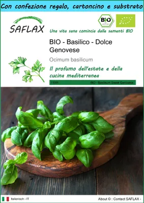 Immagine prodotto di SAFLAX Set regalo -- Basilico - Dolce Genovese - 800 semi - Ocimum