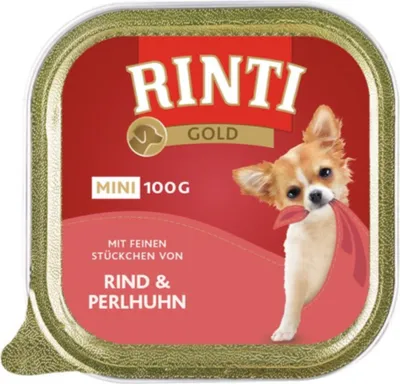 Produktbild von Rinti 100gx16 Gold MINI Rind & Perlhuhn