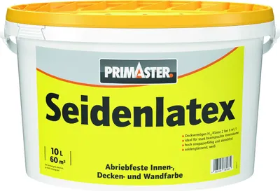 Produktbild von Primaster Latexfarbe seidenglänzend 10 L weiß