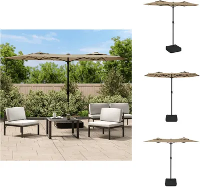 Produktbild von vidaXL Doppelsonnenschirm Taupe 316x240 cm -  Sonnenschirme & Sonnenschutze