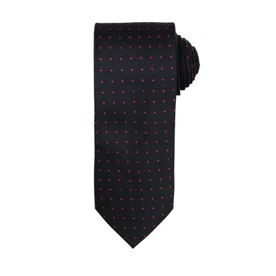 Produktbild von Premier Herren Krawatte mit kleinen Punkt-Muster RW5234 (Einheitsgröße) (Schwarz / Rot)