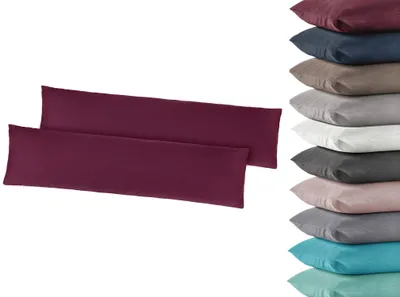 2 Jersey-Kissenbezüge 40x145 cm, 100% Baumwolle, weiß