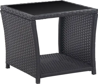 Immagine prodotto di vidaXL set bistrot 3 pezzi con cuscini in rattan nero