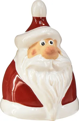 Produktbild von Keramik Weihnachtsmann Figur Set Rot-Weiß 6,4cm – 6er Festliche Deko Weihnachtsfiguren Handgefertigt, 6 Stück