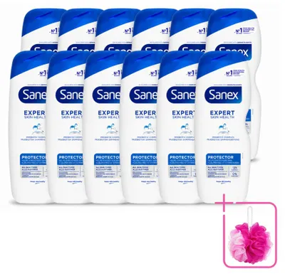 Productafbeelding van 12 x Sanex Expert Skin Health Protector douchegel - 600 ml - Voordeelverpakking - 12 stuks