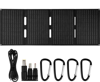 Obrázek produktu pro 60W ETFE skládací solární panel se 3 konektory – přenosná solární nabíječka s DC, USB-A a typem C pro kempování a outdoorové aktivity
