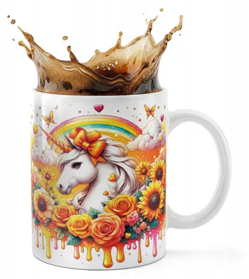 Zdjęcie produktu dla Kubek Ceramiczny 330Ml Druk - Jednorożec Unicorn Koń