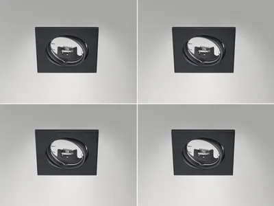 Produktbild von 4 Einbaustrahler Decke eckig schwenkbar Schwarz matt GU10 LED Deckenbeleuchtung