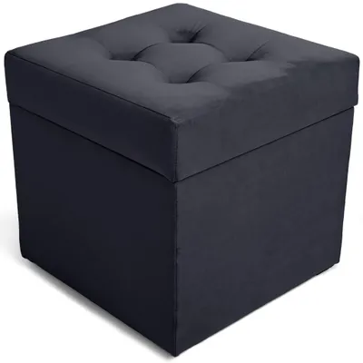 Obrázok produktu pre MG Design, taburetka, tmavosivá, 45x45 cm - s úložným priestorom 50 litrov, nosnosť do 300 kg, jemná a lesklá, ľahko sa udržiava, vhodná do obývačky a predsiene
