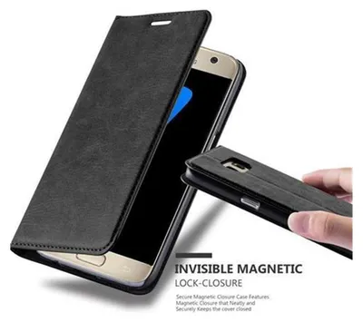Immagine prodotto di Cadorabo custodia per Samsung Galaxy S7 custodia protettiva in nero cellulare custodia cover chiusura magnetica