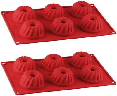 Immagine prodotto di Stampo per Kougelhopf (set da 2), DR Oetker Flexxibel Love, 6 impronte, 30 x 18 cm, silicone platino