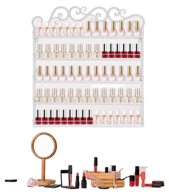 Produktbild von Nagellackregal, Wandmontage, 5-stufige Aufbewahrungslösung, WEISS