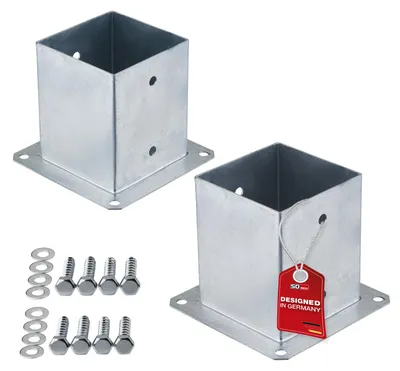 Produktbild von SOTECH Bodenhülse 120 x 120 mm feuerverzinkt – Pfostenträger zum Einbetonieren (2 Stück)