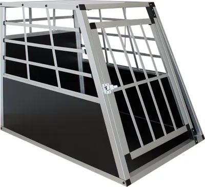 Obrázek produktu pro Přepravní box pro psy 26962, hliníkový, robustní a snadno udržovatelný, mřížka dveří uzavíratelná, L, 91 x 65 x 69 cm