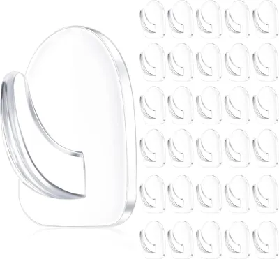 Produktbild von 30 Stück transparente, selbstklebende Wandhaken zum Aufhängen, wiederverwendbare, nahtlose, transparente Haken, kleine, selbstklebende Acrylhaken mit rückstandsfreier Kleberückseite