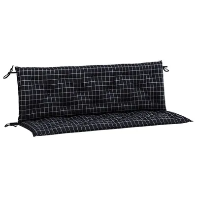 Immagine prodotto di Cuscini per panca da giardino 2 pezzi in tessuto nero a scacchi 150x50x7 cm