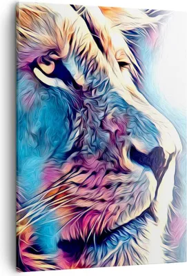 Produktbild von Bild auf Leinwand - Leinwandbild - Einteilig - Löwe Mähne Märchen - 50x70cm - Wand Bild - Wanddeko - Wandbilder - Leinwanddruck - Wanddekoration - Leinwand bilder - Wandbild - PA50x70-4713