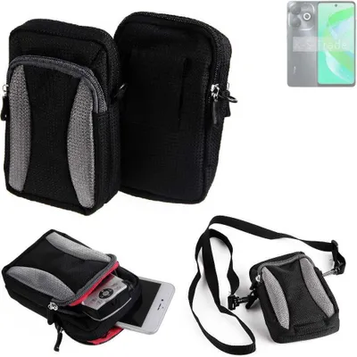 Produktbild von K-S-Trade Holster Schutz Hülle kompatibel mit Infinix Smart 8 Pro Handy Hülle Gürteltasche Umhängetasche mit Zusatzfach schwarz