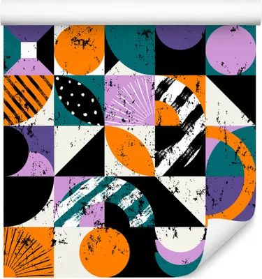 Immagine prodotto di 10m VLIES WALLPAPER rotolo camera dei bambini graffiti geometrici quadrati palla XXL