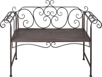 Produktbild von vidaXL Gartenbank 132 cm Stahl Antik Braun